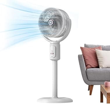 Vertical Fan, 5-Speed Ventilation Device with Timer, Oscillating Adjustable Height Type-C Rechargeable Air Circulation Floor Fan, for Beach Home Office Kitchen Dorm Living Room Apartment - Amazon.ae Price Tracker