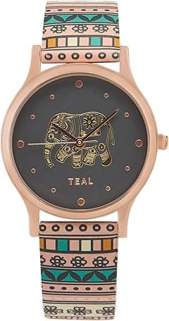 TEAL BY CHUMBAK Round Dial Analog Watch for Women|Jungle Flowers Collection| Printed Vegan Leather Strap|Gifts for Women/Girls/Ladies |Stylish Fashion Watch for Casual/Work - Amazon.ae Price Tracker