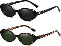 Retro Oval Sunglasses for Women Men Fashion Small Oval Sunglasses 90s Vintage Shades - Amazon.ae Price Tracker
