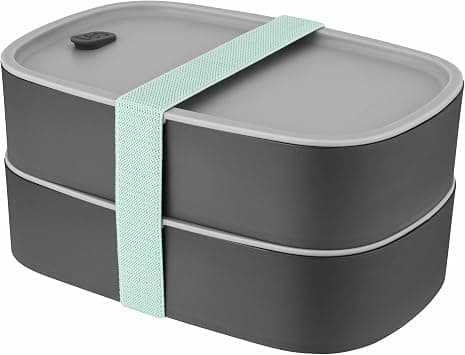 BergHoff Leo 3950126 Double Bento Box (Lunch Box Set 19 x 12.5 x 9 cm, Two Boxes, Microwave Safe, Airtight Seal, Lunch Boxes, Dishwasher Safe, Ideal for Snacks/Bread/Salad) - Amazon.ae Price Tracker