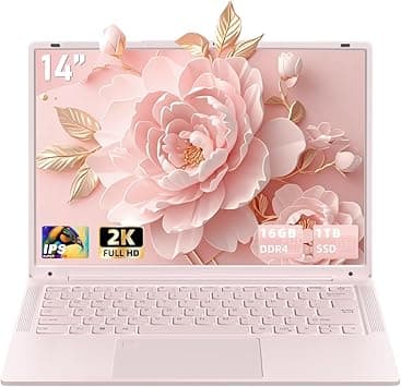 14''Pink Laptop 16GB DDR4 RAM 1TB SSD,2K UHD (2160 * 1440) IPS Display Laptop, Celeron N150 CPU (Up to 3.6 Ghz) Win 11 Portable PC/WiFi 5,Type-C,3MP Camera,6000Mah,BT5.0,Fingerprint (16G+1TB) - Amazon.ae Price Tracker