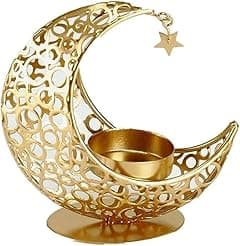 Moon and Star Candle Holder - Gold Ramadan Table Lamp Decor- Eid Decorations Lights for Eid al Fitr and al Adha Celebration and Gifts - Ideal for Home (MOON CANDLE HOLDER) - Amazon.ae Price Tracker