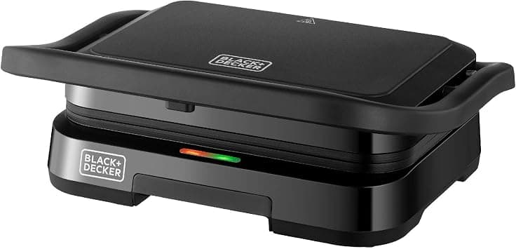 BLACK+DECKER 1300W Electric Panini Grill & Sandwich Maker, Non-Stick Plates, 180° BBQ Hinge, Double Grilling Area, Removable Drip Tray, Cool-Touch Handle – 2 Toast Capacity - PCG1300-B5 - Amazon.ae Price Tracker