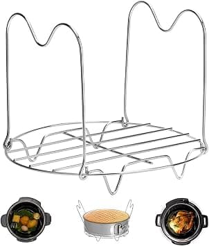 Createy Steamer Rack Trivet with Handles Compatible with Instant Pot Accessories 5.7l 5.7l, Pressure Cooker Trivet Wire Steam Rack, Great for Lifting out Whatever Delicious Meats & Veggies You Cook - Amazon.ae Price Tracker