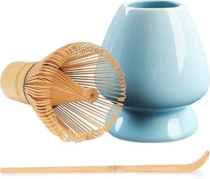 Bamboo Matcha Whisk Set, 3-Piece Set (Whisk + Bamboo Spoon + Matcha Brush Holder), Blue - Amazon.ae Price Tracker