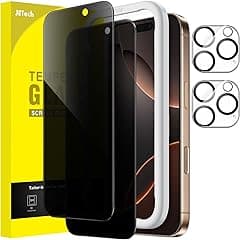 JETech Privacy Screen Protector for iPhone 16 Pro Max 6.9-Inch with Camera Lens Protector, Anti-Spy Tempered Glass Film, Easy Installation Tool, 2-Pack Each - Amazon.ae Price Tracker