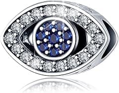 MAKINGTEC Crystal Blue Evil Eye Bead Charm Lucky Charms fits Pandora Charms Bracelets for Woman 925 Sterling Silver Dangle Pendant Bead, Girl Jewelry Beads Gifts for Women Bracelet&Necklace, One size - Amazon.ae Price Tracker