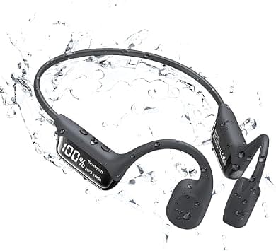 Uiosu Qunnecard Bone Conduction Swimming Headphones with LED Display, Bluetooth 5.4 Wireless Underwater Headphone, IPX8 Waterproof & Sweatproof, Cycling(32G, Black) - Amazon.ae Price Tracker