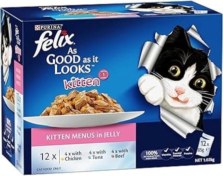 PURINA Felix as Good as it Looks Kitten Menus in Jelly Pouch Wet Food - 12X85G - Amazon.ae Price Tracker