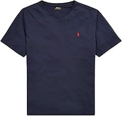 Polo Ralph Lauren Men's V-Neck Classic Fit Short Sleeve T-Shirt, Blue (Derby Heather), Large - Amazon.ae Price Tracker