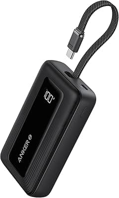 Anker Zolo Power Bank, 10,000mAh 30W High-Speed Portable Charger with Built-In USB-C Cable, Battery Pack For iPhone 17/17 Air/17 Pro/17 Pro Max/16 Series, Galaxy, and More (Black, 10000 mAh) - Amazon.ae Price Tracker