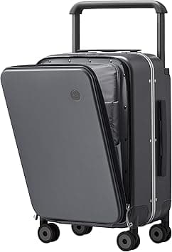 Mixi Carry On Luggage Wide Handle Luxury Design Rolling Travel Suitcase PC Hardside with Aluminum Frame Spinner Wheels, with Cover, 20 inch, Rock Grey - Amazon.ae Price Tracker