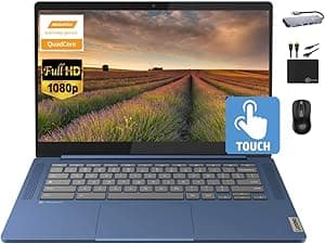 Lenovo Chromebook 14" Touchscreen Slim Laptop Business Student, 8-Core MediaTek Kompanio 520, 4GB RAM, 128GB Storage (64GB eMMC+64GB Card), WiFi 6, Long Battery, Chrome OS+MarxsolAccessory - Amazon.ae Price Tracker