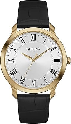Bulova Men's Classic 3-Hand Quartz Black Leather Strap Watch, Roman Numeral Markers, 41mm - Amazon.ae Price Tracker