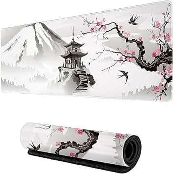 Excefore Gaming Mouse Pad Black and White Plum Bossom Cherry Blossom, Extended Large Mouse Mat Desk Pad, Stitched Edges Mousepad, Long Non-Slip Rubber Base Mice Pad (31.5x11.8x0.12 Inch, A2) - Amazon.ae Price Tracker