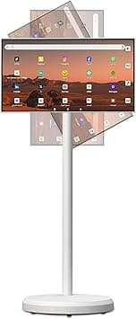 21.5 Inch 1080P Portable Touch Screen Monitor,Smart Android TV on Wheels,4-6H Battery,4+64GB Storage,Rotatable Display for Home Theater/Office/Outdoor,Arabic & Google Play (White) - Amazon.ae Price Tracker