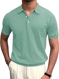 Syktkmx Mens Golf Polo Shirts Short Sleeve Casual Banded Bottom Stretch Classic Fit Solid Knit T-Shirts - Amazon.ae Price Tracker