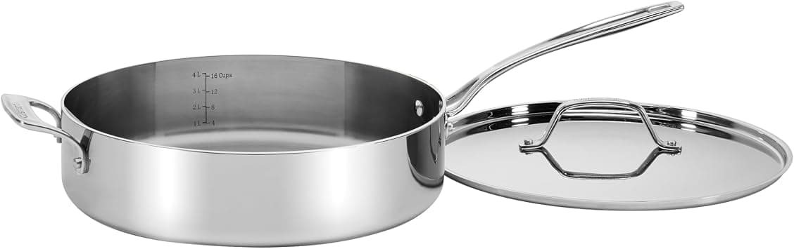Cuisinart Custom-Clad 5-Ply 5.5 Qt. Saute Pan with Helper Handle & Cover, CC555-30H - Amazon.ae Price Tracker