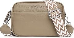 Crossbody Bag for Women Genuine Leather Wide Strap Shoulder Bag Purse Trendy Design Camera Crossbody Purse Top Zip - Amazon.ae Price Tracker