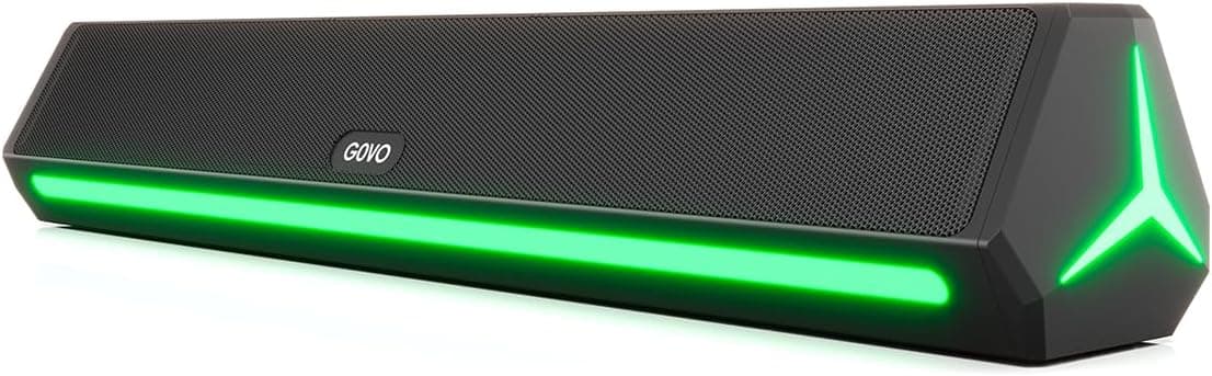 GOVO GoSurround 300 25W Bluetooth Soundbar | 2000mAh Battery, 2.0 Channel, 52mm Drivers, LED Lights, TWS, AUX, USB Connectivity (Platinum Black) (Renewed) - Amazon.ae Price Tracker