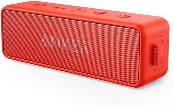 Anker SoundCore 2 Portable Bluetooth Speaker with Better Bass, 24-Hour Playtime, 66ft Bluetooth Range, IPX5 Water Resistance & Built-in Mic, Dual-Driver Wireless Speaker (Red) - Amazon.ae Price Tracker
