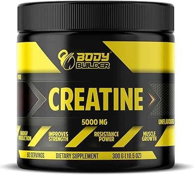 Creatine Monohydrate Powder by Body Builder - 5000mg - 100% Micronized Creatine - for Enhancing Energy, Strength & Muscle Growth for Men & Women - Vegan (60 Serv, Unflavored) - Amazon.ae Price Tracker