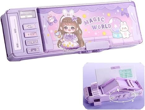 OBABO Pop Up Multifunction Pencil Case for Girls, Cute Cartoon Pen Box Organizer Stationery with Lock, Sharpener, Schedule, Whiteboard, School Supplies, Best Gifts for Kids Teens (Purple) - Amazon.ae Price Tracker