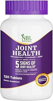 NBL Natural Advanced Glucosamine Chondroitin MSM Joint Support Supplement, Supports Mobility Comfort Strength Flexibility & Bone - 120 Tablets - Amazon.ae Price Tracker