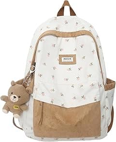2023 Cute Preppy Bag Floral Printed Kawaii Backpack Cottagecore Aesthetic Backpack Laptop Daypack - Amazon.ae Price Tracker