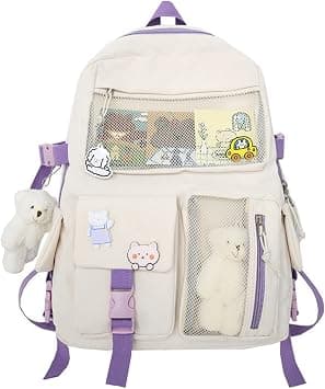 Kawaii Backpack With Pins Kawaii School Backpack Cute Aesthetic, Backpack Kawaii Backpack Aesthetic Kawaii Accessories, - Amazon.ae Price Tracker