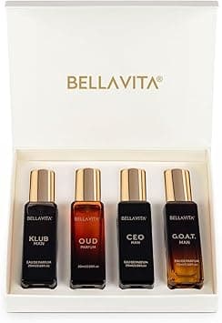 BellaVita Luxury Perfume Gift Set for Men | Includes CEO Man, KLUB, OUD, GOAT, Perfumes | Woody, Citrusy and Dominating Long Lasting Mens Perfume Set | Oud Perfume for Men | Luxury Collection Perfumes - Amazon.ae Price Tracker