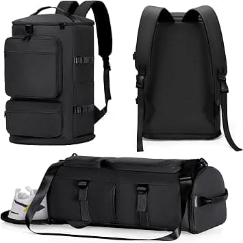 UNIFACE Sports Gym Bag,Large Capacity Travel Duffel Bag with Shoes Compartment for Women and Men,Sports Duffle Bag Travel Backpack Weekender Overnight Bag with Wet Pocket for Workout,Fitness (Black) - Amazon.ae Price Tracker
