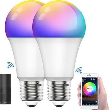 SKY-TOUCH 2Pcs Smart Led Bulb E27 Remote Control Color Adjustable Light Works With Amazon Alexa/Echo Google Home/Assistant, 190V/240V, 10W, 800 Lumens - Amazon.ae Price Tracker