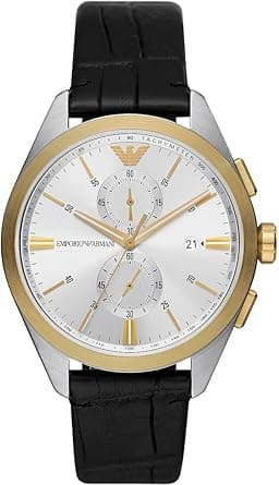 Emporio Armani Watch for Men, Chronograph Movement, Stainless Steel Watch, 43 mm case Size, Silver, Strap - Amazon.ae Price Tracker