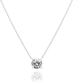 PAVOI 14K Gold Plated Crystal Solitaire 1.5 Carat (7.3mm) CZ Dainty Choker Necklace | Gold Necklaces for Women - Amazon.ae Price Tracker