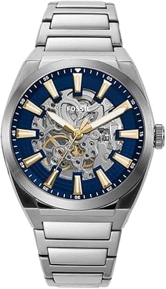 Fossil Everett Stainless Steel Analogue Automatic Wrist Watch, Silver - Amazon.ae Price Tracker