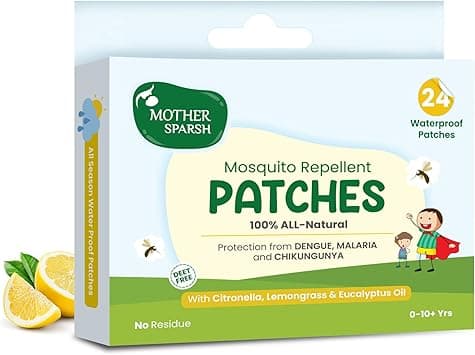 Mother Sparsh 100% All Natural Mosquito Repellent Patches for Babies with 12hr. Protection | With Citronella, Lemongrass & Eucalyptus Oil Protects from Dengue, Malaria, Chikunguniya (24 Patches) - Amazon.ae Price Tracker