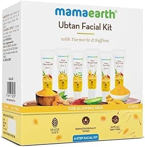 Mamaearth Ubtan 6 Step Facial Kit With Turmeric & Saffron for Glowing & Brightened Skin | Deep Cleansing, Exfoliation, Hydration & Moisture Boost | Instant Radiance Facial Kit for All Skin Types, 60g - Amazon.ae Price Tracker
