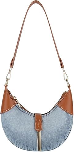 Denim Shoulder Bag for Women Retro Handbag Elegant Top Handle Bag Jean Purse Ladies Tote Bag Classic Underarm Bag - Amazon.ae Price Tracker
