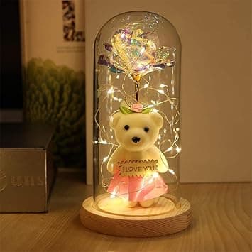 SYOSI Galaxy Rose Gift, Infinity Rose in Glass Dome, Colourful Artificial Flower Rose Gift, LED String Lights on Galaxy Rose, Unique Gift for Birthday Mum Girlfriend Grandma - Amazon.ae Price Tracker
