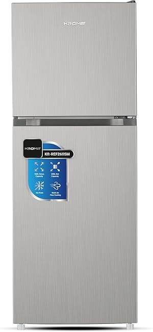 KROME 260L Gross,Double Door Top Mounted Refrigerator with Multi Air Flow System,No-Frost Cooling with Electronic Touch Temperature Control,Door Alarm, Silver, 10 Year Compressor Warranty-KR RFF 260SM - Amazon.ae Price Tracker