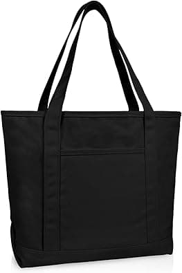 DALIX 20" Solid Color Cotton Canvas Shopping Tote Bag (Exclusive Edition) - Amazon.ae Price Tracker