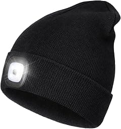 Rechargeable LED Lighted Beanie Hat, Perfect Dad Gifts in Christmas, Stocking Fillers Cap with Light Hands Free Head Torch Unisex Winter Warm Knit Beany… - Amazon.ae Price Tracker