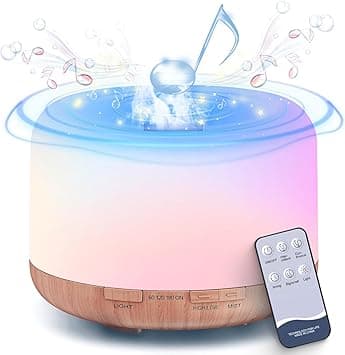 Baeskii Humidifier Oil Fragrance Diffuser Bluetooth Speaker 5.0, 500ml Aromatherapy Diffusers for Aroma Essential Oils, Ultrasonic Oil Diffuser with Remote Control,4 Timers - Amazon.ae Price Tracker