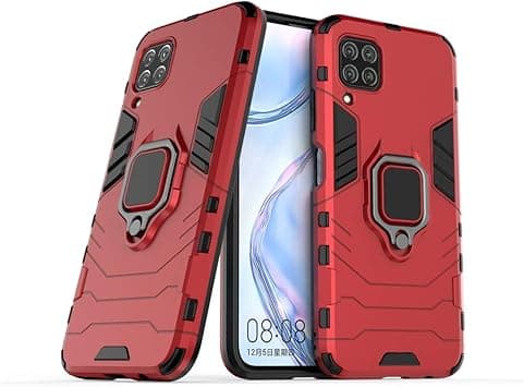 MaiJin Compatible with Huawei P40 Lite, Nova 7i, Nova 6 SE Case, Metal Ring Grip Kickstand Hard Bumper (Works with Magnetic Car Mount) Dual Layer Rugged Cover (Red) - Amazon.ae Price Tracker