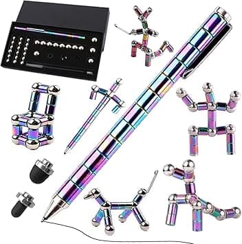 AMERTEER Fidget Pen - Magnetic Pen | Decompression Fidget Magnetic Pen For Adults | Multifunction Ballpoint Magnetic Fidget Pen Building Blocks Desktop Sculpture | Deformable Pen Fidget Toy For Kids - Amazon.ae Price Tracker