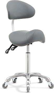 Antlu Saddle Stool Rolling Chair with Back Support,Esthetician Tattoo Dental Stool Chair,Lash Chairs for Eyelash Tech Massage Salon(Grey,with Backrest) - Amazon.ae Price Tracker