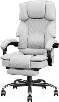 Ergonomic Office Chairs for Home, Big Tall Fabric Computer Chair with Footrest & Wide Seat, Height Adjustable Home Desk Chairs for Teens, Executive Armchair, 350LBS, Light Grey - Amazon.ae Price Tracker