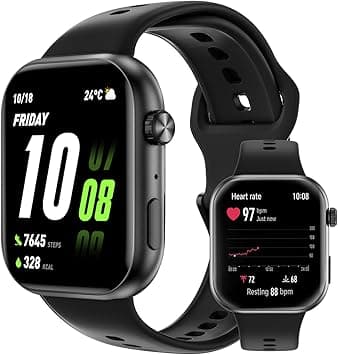 Honor Choice Watch 2i, 1.85 inch AMOLED, Bluetooth Calling Smart Watch, 14 Days Battery Life, Compatible with Android and iOS, Heart Rate Monitor Smartwatch, IP68, Black - Amazon.ae Price Tracker