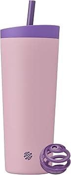 Blender Bottle 2-in-1 Insulated Stainless Steel Shaker Tumbler, Swig Leakproof Lid, Straw, BlenderBall, BPA Free, For Protein Shakes, Smoothies, And Pre Workout, 24 oz, Purple/Pink (Velvet Blush) - Amazon.ae Price Tracker